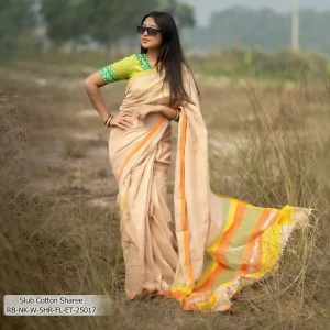 Slub-cotton Sharee