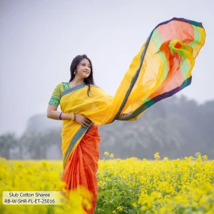 Slub-cotton Sharee
